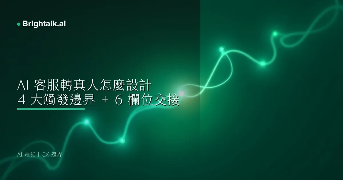 AI 客服轉真人怎麼設計?2026 台灣 SMB 升級觸發 4 大邊界|不讓 AI 把客戶磨光