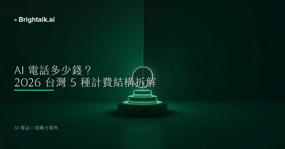 AI 電話多少錢?2026 台灣 5 種計費結構拆解與 ROI 攤回試算