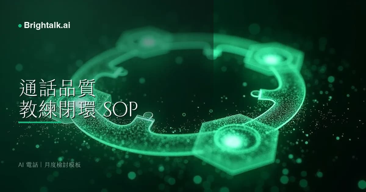 AI 電話通話品質教練閉環 SOP:2026 客服主管月度檢討完整模板