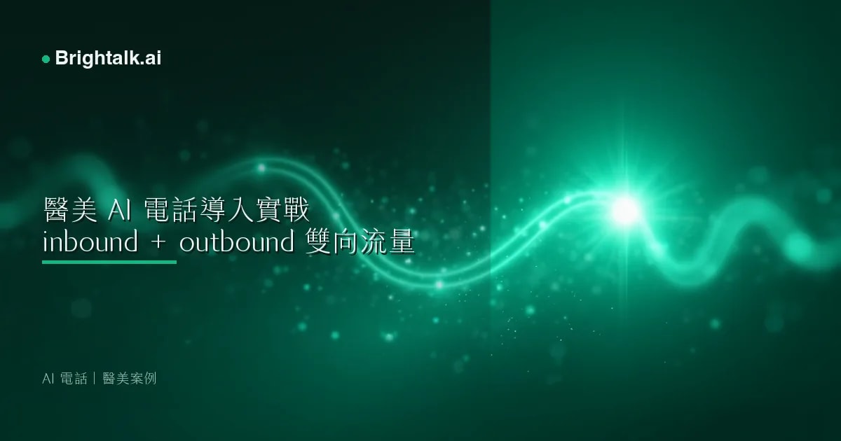醫美 AI 電話導入實戰:單店診所 30 天解開「半夜詢問」與「預約改期爆量」的雙向流量|2026 台灣案例